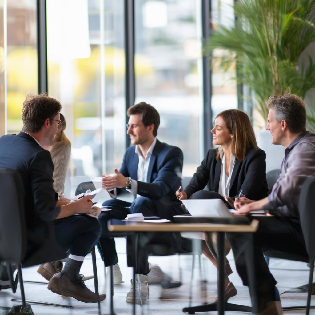 business people sitting collaborating